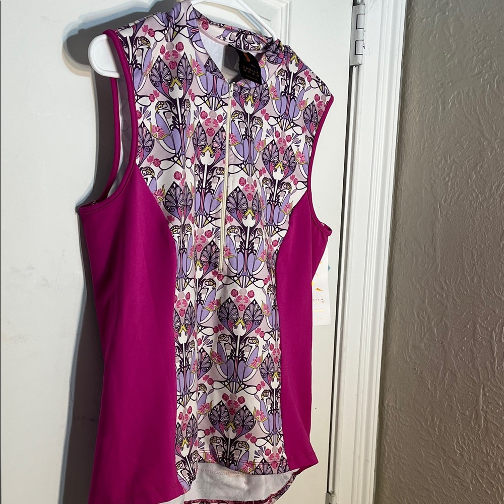 Sheila moon 
Vibrant Floral Women's Tank Top - Pink and Purple